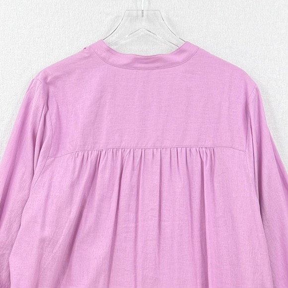 UNIVERSAL STANDARD Aix Linen Button Up Button Up Women Medium Pink Long Sleeve - Picture 8 of 16